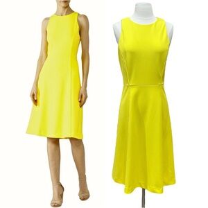 Rachel Roy Yellow Fit and Flare Dress Size Small